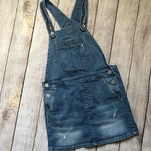 Gap Kids distressed overalls dress